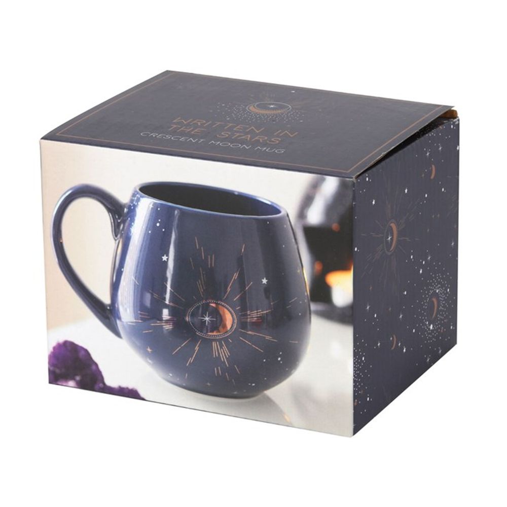 Blue Crescent Moon Rounded Mug: 3 - By Gift Moments