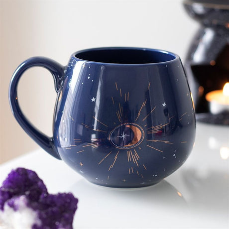 Blue Crescent Moon Rounded Mug: 1 - By Gift Moments