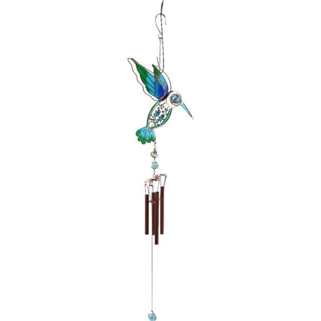 Blue/Green Hummingbird Windchime: 1 - Wind Chimes By Gift Moments