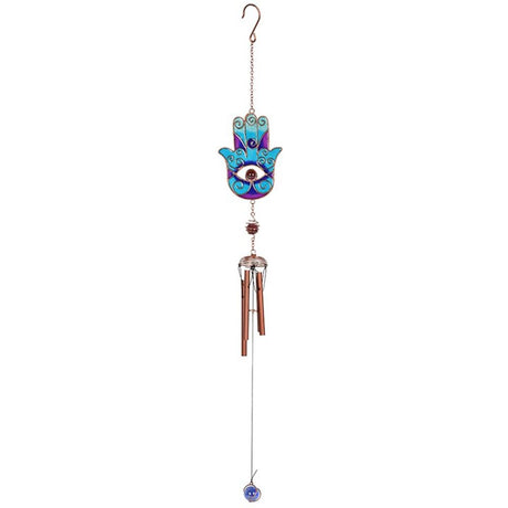 Blue Hand of Hamsa Windchime: 1 - Wind Chimes By Gift Moments