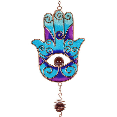 Blue Hand of Hamsa Windchime: 2 - Wind Chimes By Gift Moments