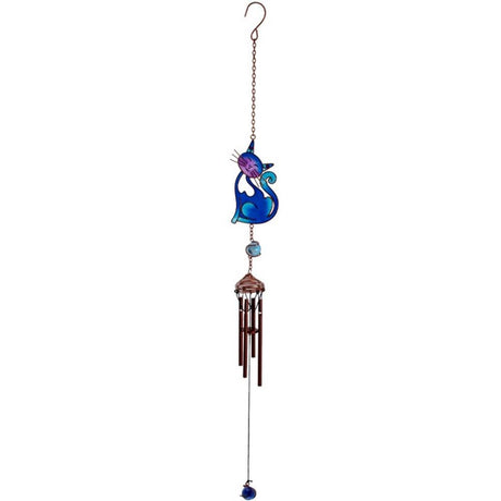 Blue Slinky Cat Windchime: 1 - Wind Chimes By Gift Moments