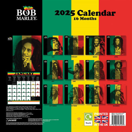 Bob Marley Square Calendar 2025: 3 - Calendars By Bob Marley