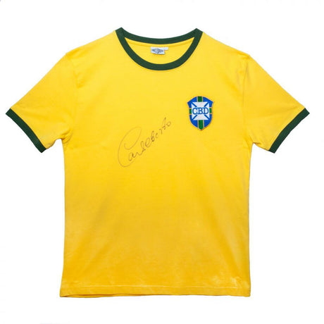 Carlos Alberto Signed Brasil 1970 Shirt: 3 - Signed Memorabilia By Brazil