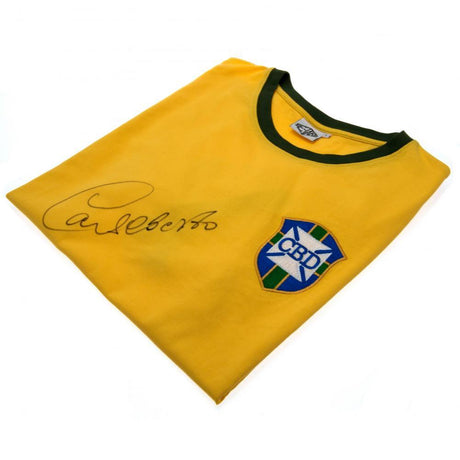 Carlos Alberto Signed Brasil 1970 Shirt: 2 - Signed Memorabilia By Brazil