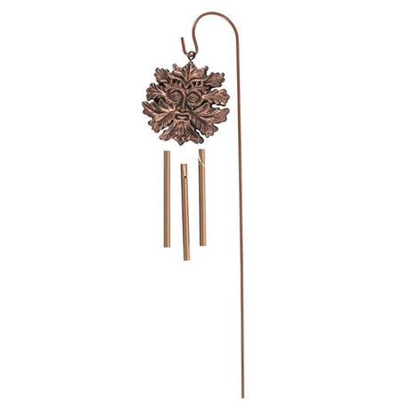 Bronze Effect Green Man Windchime Stake: 2 - Wind Chimes By Gift Moments