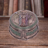 Bronze Maiden Mother Crone Triple Moon Pagan Trinket Box: 1 - Boxes By Gift Moments