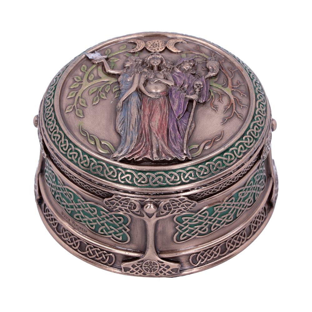 Bronze Maiden Mother Crone Triple Moon Pagan Trinket Box: 2 - Boxes By Gift Moments