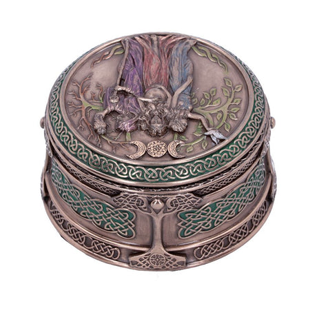 Bronze Maiden Mother Crone Triple Moon Pagan Trinket Box: 4 - Boxes By Gift Moments