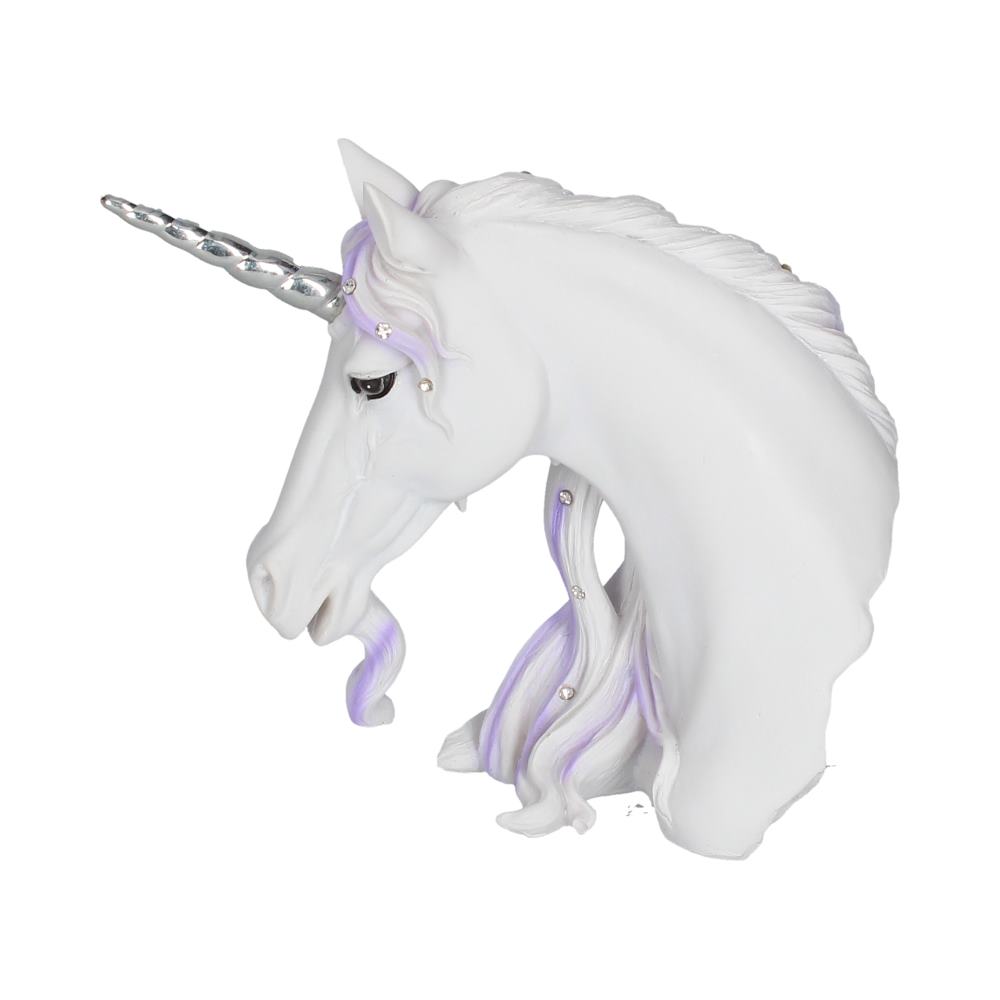 Jewelled Magnificence Small White Unicorn Bust Ornament - Figurines Medium (15-29cm) at Gift Moments