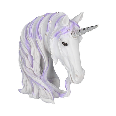 Jewelled Magnificence Small White Unicorn Bust Ornament Default Title - Figures & Collectables at Gift Moments