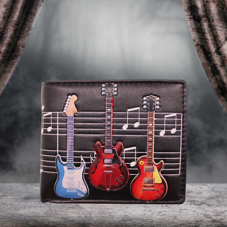 Nemesis Now Electric Guitars Embossed Music Wallet Black 11cm - Wallets at Gift Moments