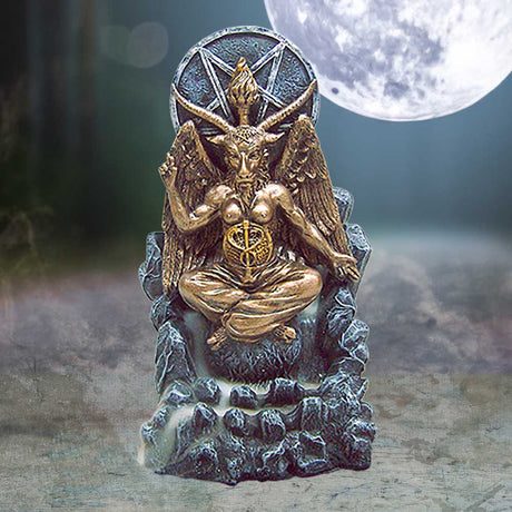 Baphomet Antiquity Occult Backflow Incense Burner Gothic Ornament - Incense Holders at Gift Moments