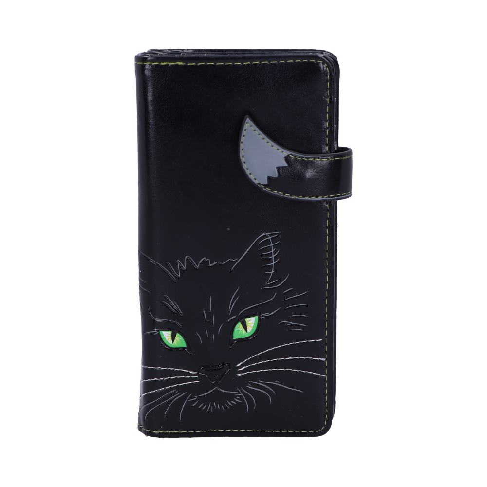 Black Lucky Cat Purse Embossed Eye Tail Wallet Default Title - Purses at Gift Moments