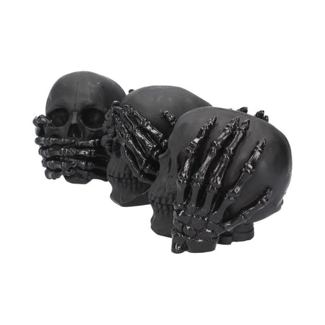 Dark See No, Hear No, Speak No Evil Skull Figures Ornaments - Figurines Small (Under 15cm) at Gift Moments