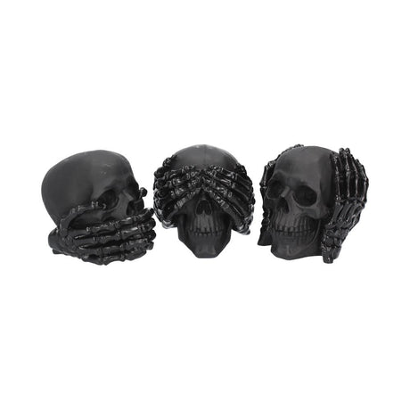 Dark See No, Hear No, Speak No Evil Skull Figures Ornaments Default Title - Figurines Small (Under 15cm) at Gift Moments