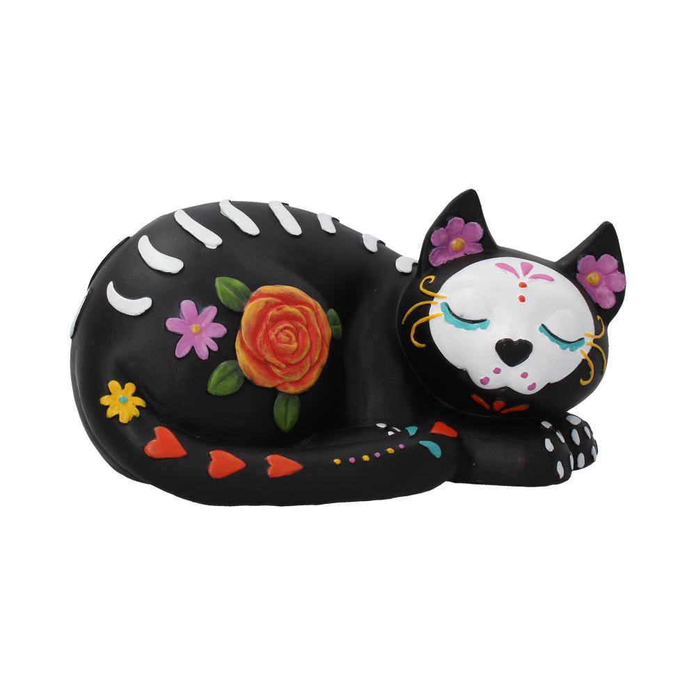 Sleepy Sugar Figurine Mexican Day of the Dead Sugar Skull Cat Ornament Default Title - Figurines Medium (15-29cm) at Gift Moments