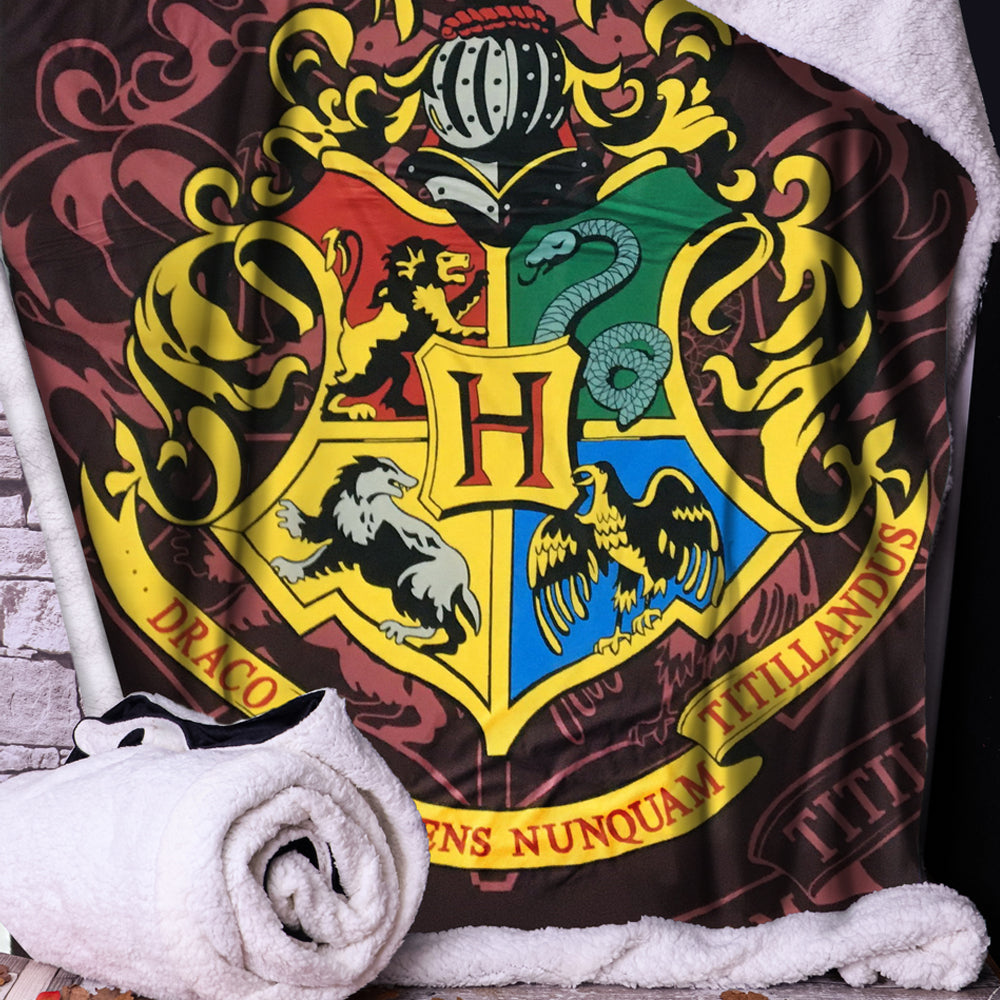 Harry Potter Hogwarts Crest Throw 100x150cm - Blankets at Gift Moments