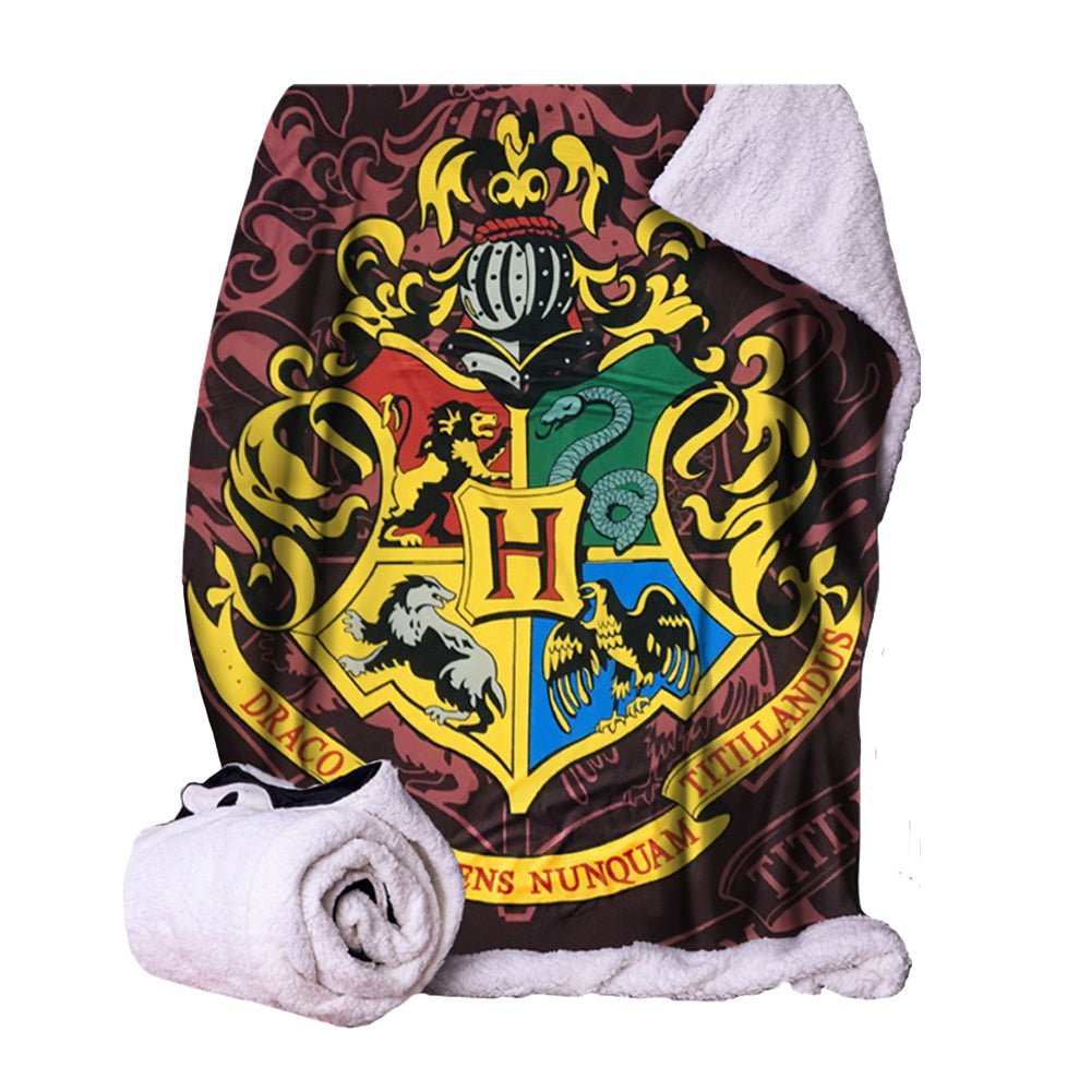 Harry Potter Hogwarts Crest Throw 100x150cm Default Title - Blankets at Gift Moments