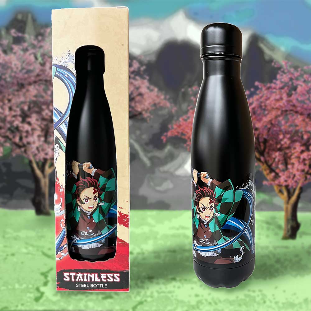 Demon Slayer Tanjiro Stainless Steel Bottle 500ml - Water Bottles at Gift Moments