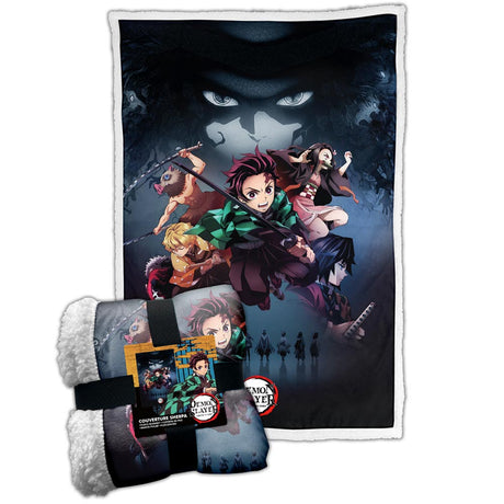 Demon Slayer Fleece Throw Default Title - Blankets at Gift Moments