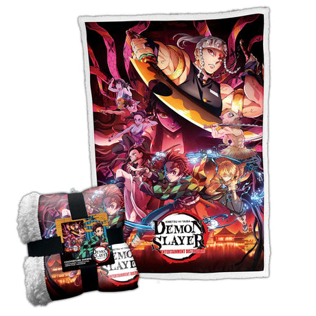 Demon Slayer Entertainment District Arc Fleece Throw Default Title - Blankets at Gift Moments