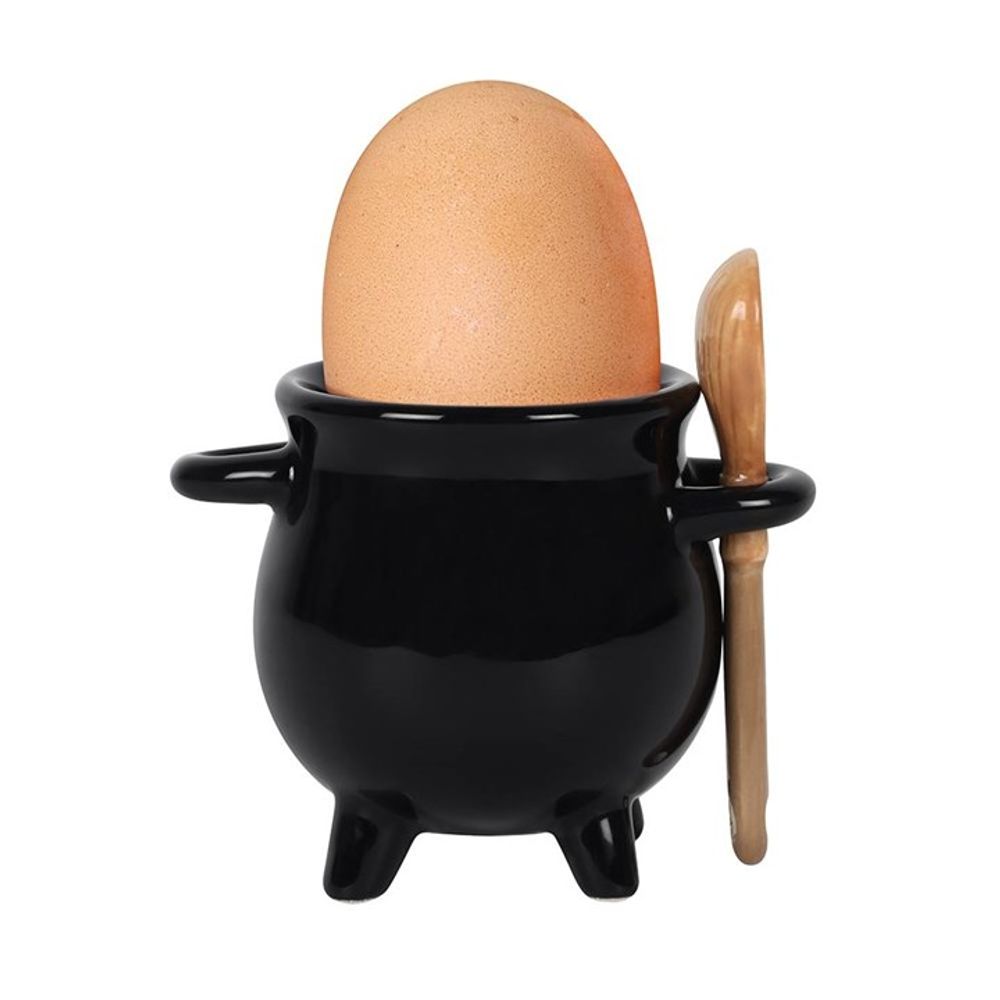 Cauldron Egg Cup with Broom Spoon: 2 - By Gift Moments