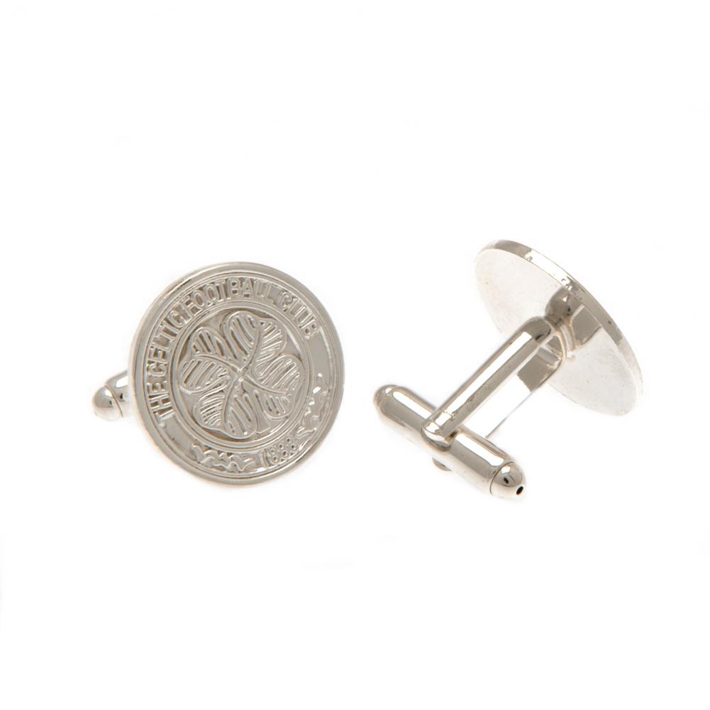 Celtic FC Silver Plated Formed Cufflinks: 2 - Cufflinks & Tie Slides By Celtic