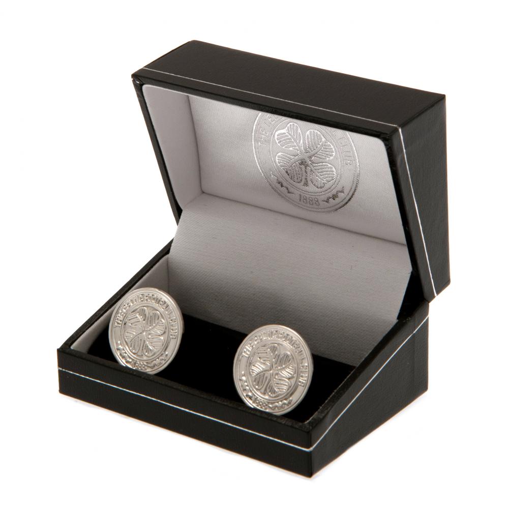 Celtic FC Silver Plated Formed Cufflinks: 1 - Cufflinks & Tie Slides By Celtic