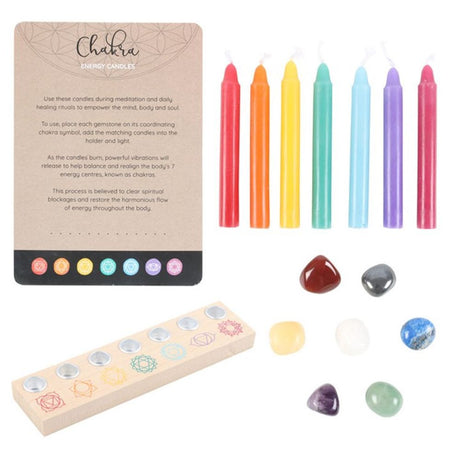 Chakra Energy Candle and Crystal Gift Set: 4 - Candles By Gift Moments