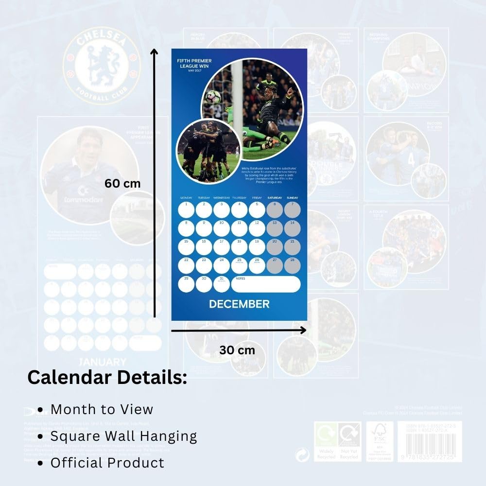 Chelsea FC Legends 2025 Square Calendar: 5 - Calendars & Planners By Chelsea