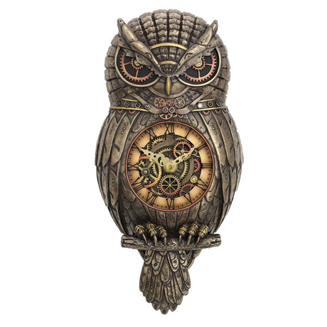 Chronology Wisdom Steampunk Owl Wall Clock: 2 - Clocks By Gift Moments