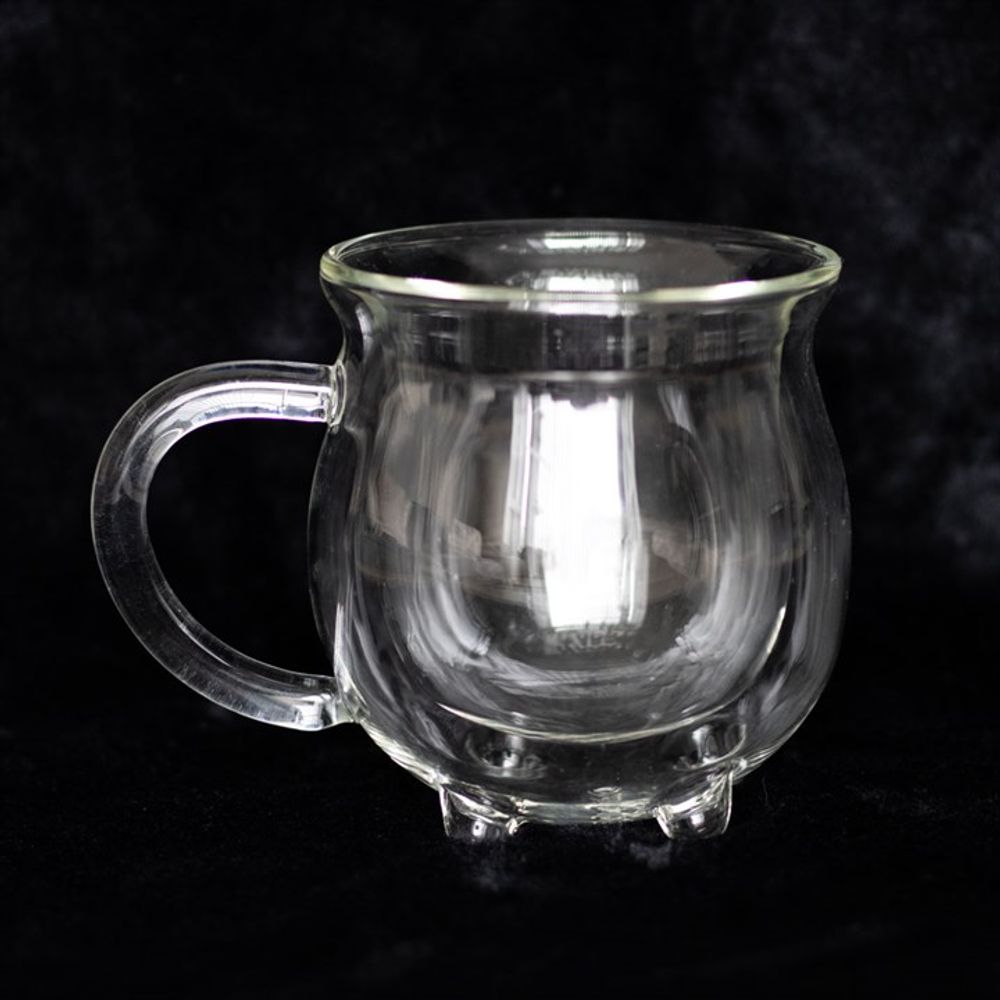 Clear Double Walled Glass Cauldron Mug: 2 - Mugs By Gift Moments