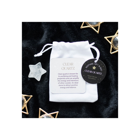 Clear Quartz Crystal Star in a Bag: 5 - By Gift Moments