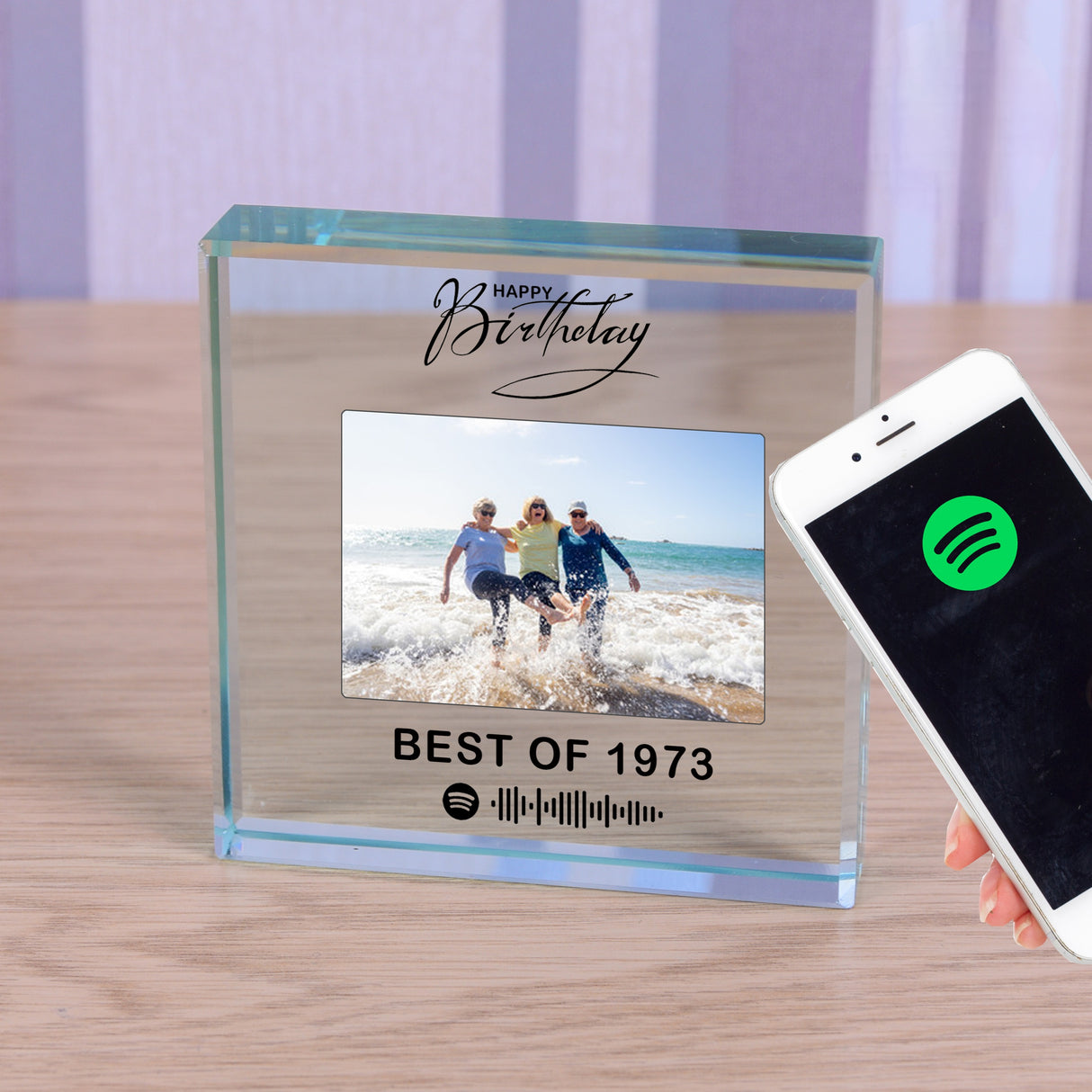 Personalised Birthday Year Spotify Playlist Glass Token - Keepsakes at Gift Moments