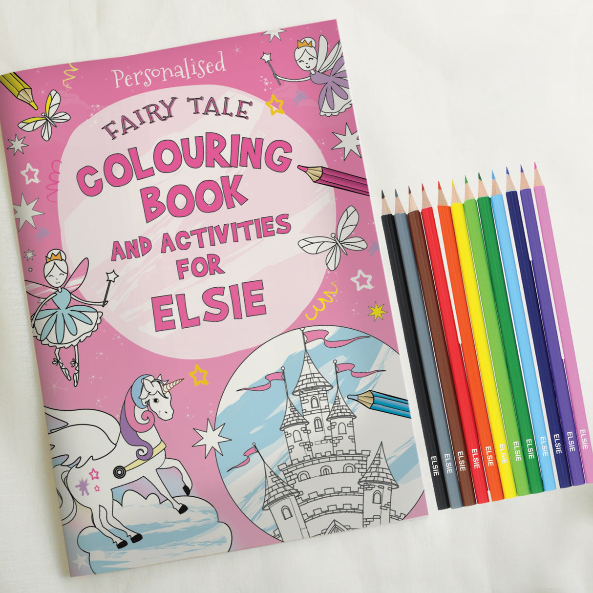 Personalised Princess & Unicorn Colouring Book with Pencil Crayons - Books at Gift Moments