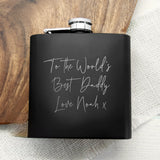 Personalised Handwriting Black Hip Flask - Hip Flasks at Gift Moments