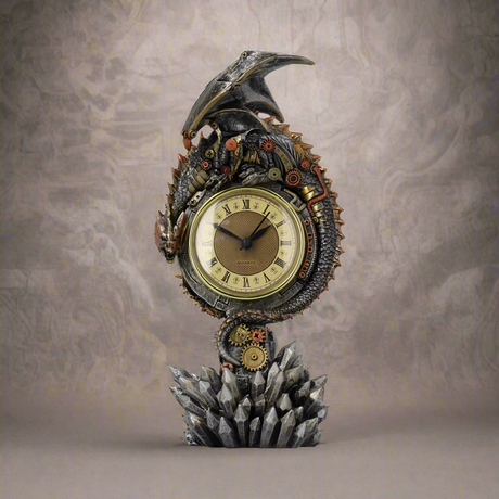 Clockwork Reign Steampunk Dragon Mantel Clock: 1 - Clocks By Gift Moments