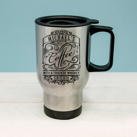 Personalised Coffee With a Touch of Whiskey Travel Mug Default Title - Travel Mugs at Gift Moments