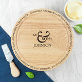 Personalised Mr & Mrs Cheese Board Set: 2 - Cheese Boards By Gift Moments