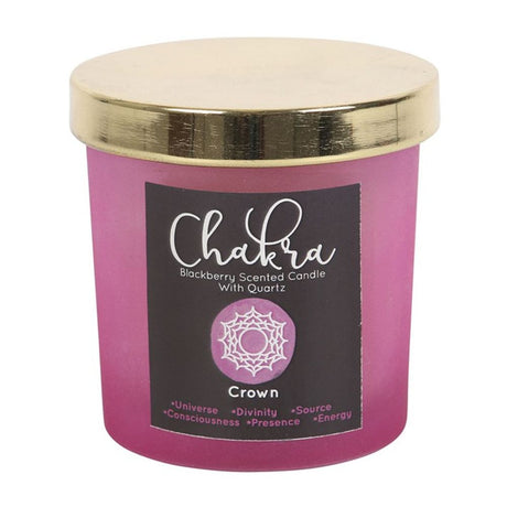 Crown Chakra Blackberry Crystal Chip Candle: 3 - Candles By Gift Moments