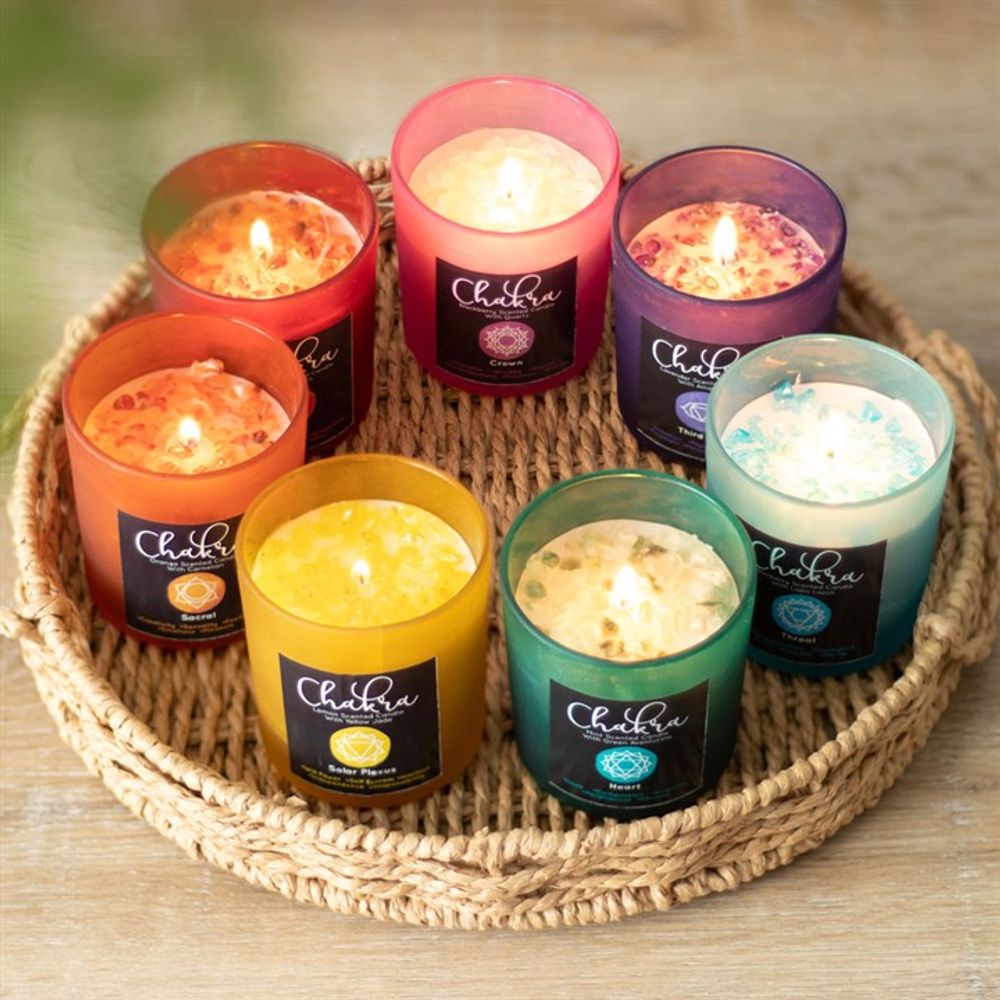 Crown Chakra Blackberry Crystal Chip Candle: 5 - Candles By Gift Moments