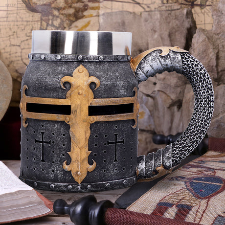 Crusader Medieval Knight Chainmail Tankard Historical Helmet Mug: 1 - Tankards By NN Designs