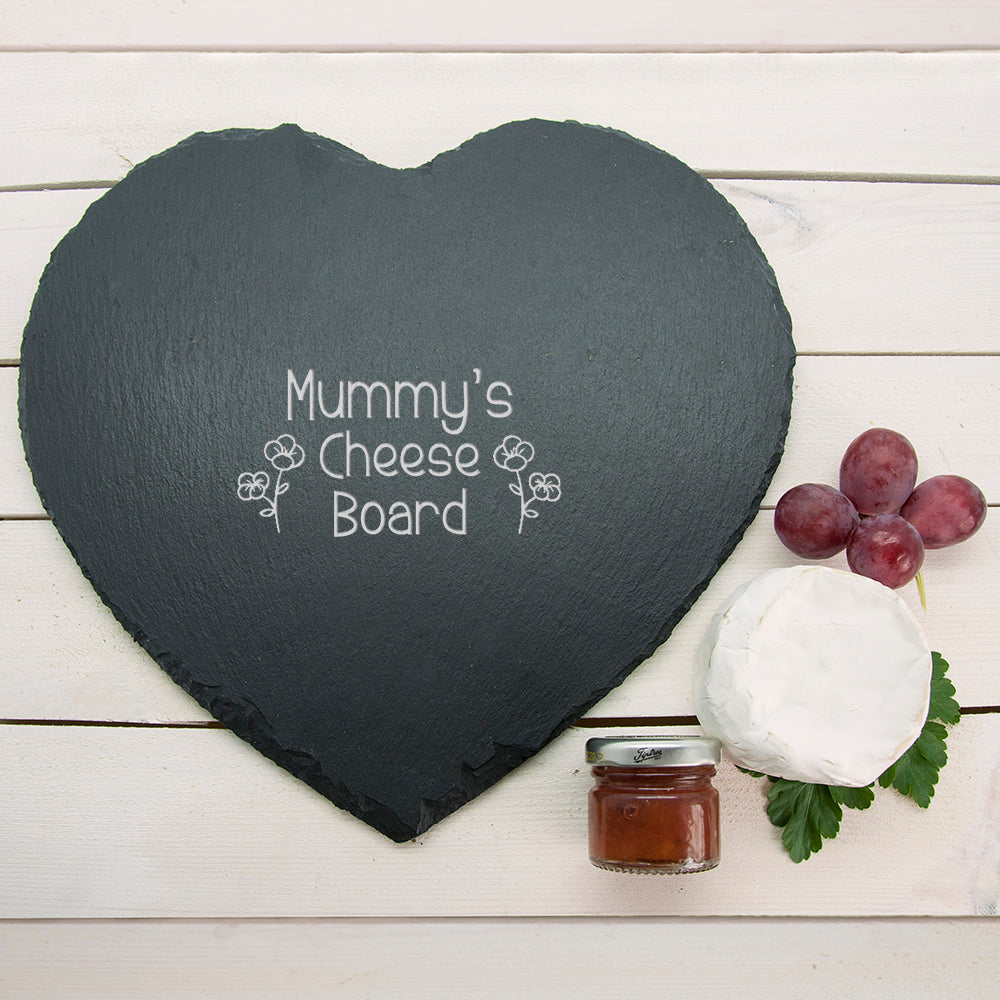 Personalised Children's Handwriting Heart Slate Cheese Board Default Title - Cheese Boards at Gift Moments