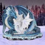 Mothers Love Blue Dragon and White Dragonling Figurine - Figurines Medium (15-29cm) at Gift Moments