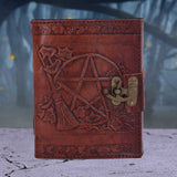 Nemesis Now Lockable Pentagram Leather Emboss Journal - Leather Journals at Gift Moments