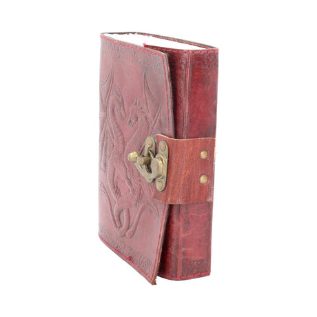 Nemesis Now Lockable Double Dragon Leather Embossed Journal - Leather Journals at Gift Moments