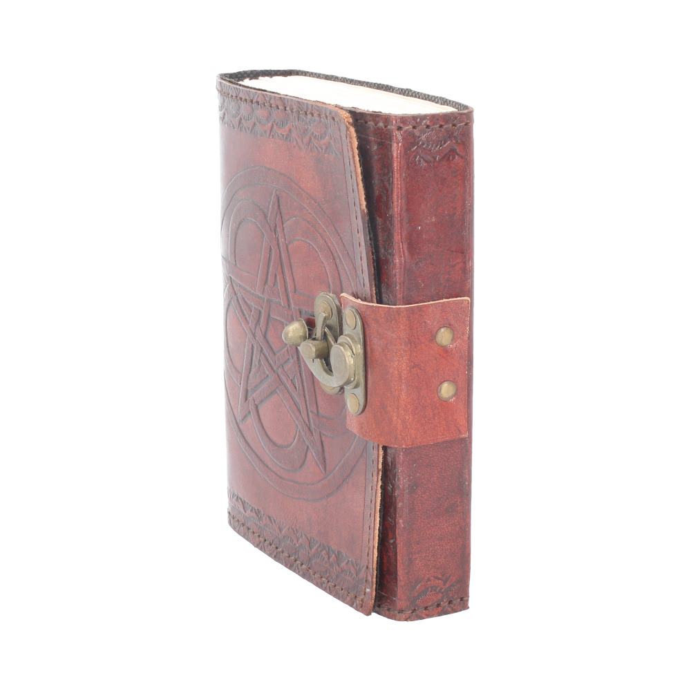 Nemesis Now Wiccan Lockable Pentagram Leather Embossed Journal - Leather Journals at Gift Moments