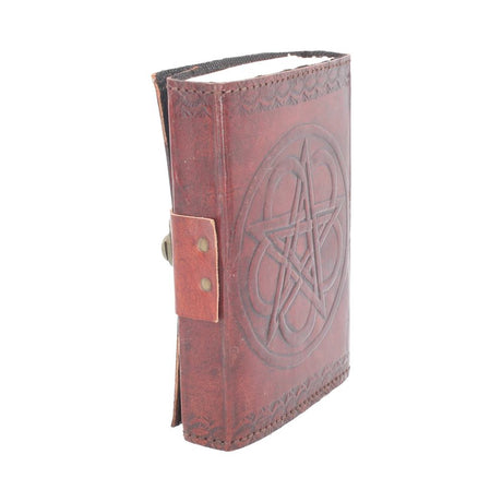 Nemesis Now Wiccan Lockable Pentagram Leather Embossed Journal - Leather Journals at Gift Moments