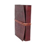 Tree Of Life Bound Red Leather Embossed Journal 18 x 25cm - Leather Journals at Gift Moments